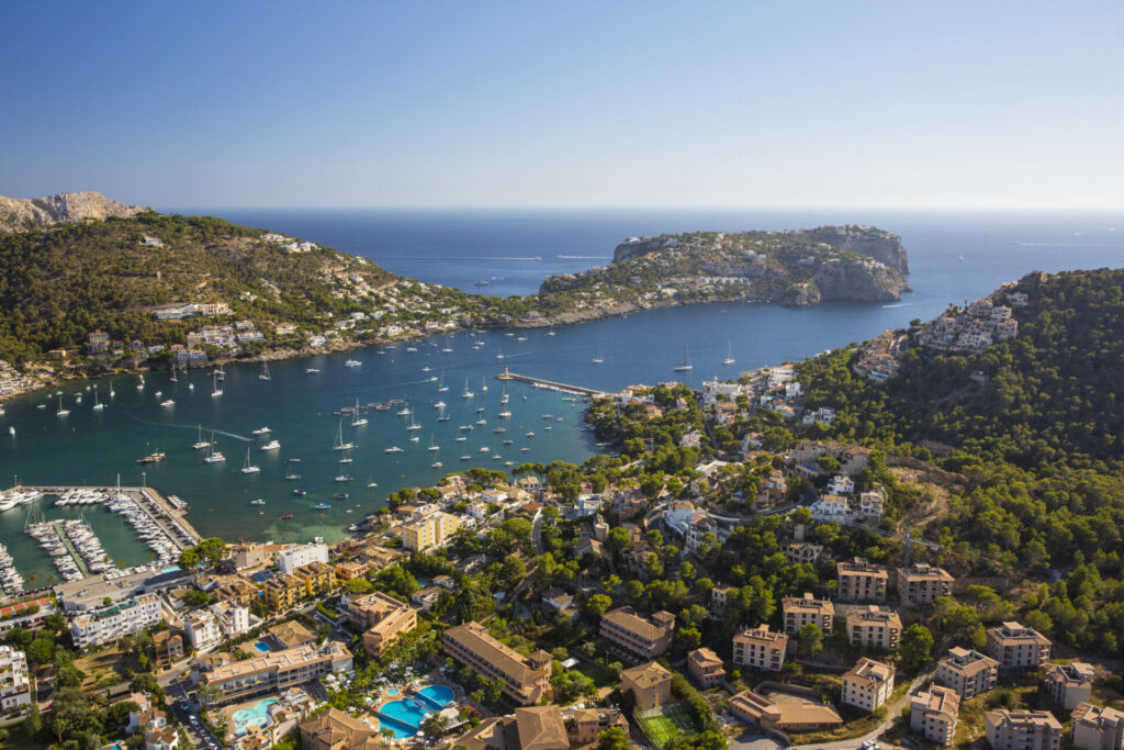 Aerial view of Port d'Andratx, Majorca, Spain