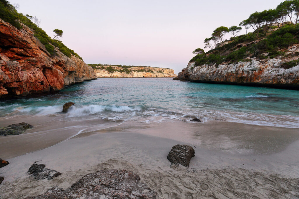 Cala des Moro at sunset, Majorca, Spain